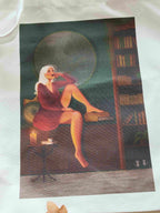 détail de l'illustration Luna imprimée sur totebag en toile