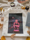 totebag illustré Stella avec lllustration féminine automnale sorcière