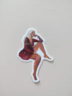 sticker luna holographique sur fond neutre