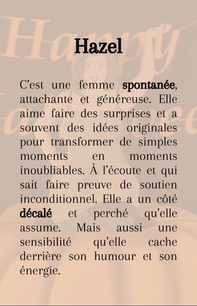 Affiche décoration féminine Hazel - 3 tailles