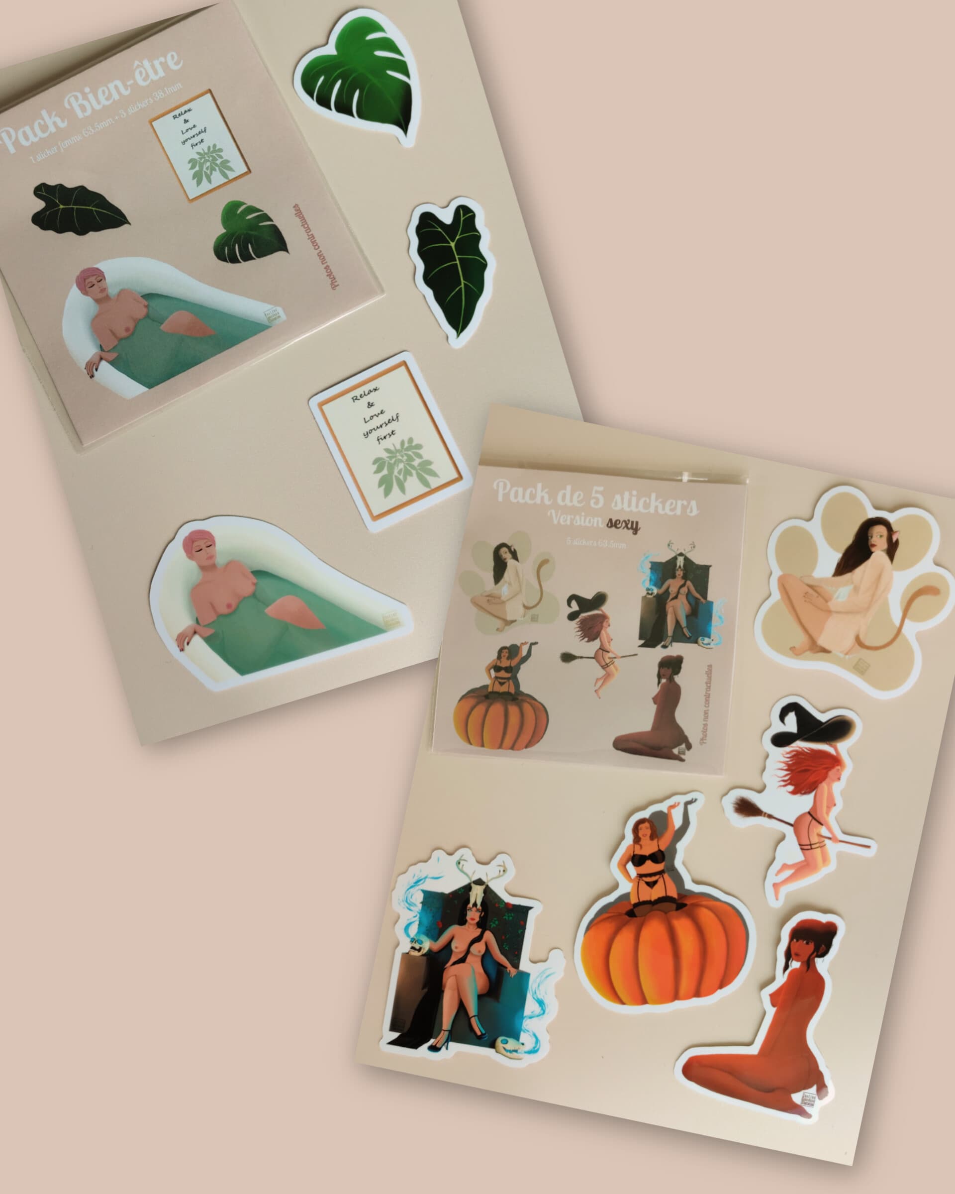 Lot de 2 packs de stickers féminins - 2 versions