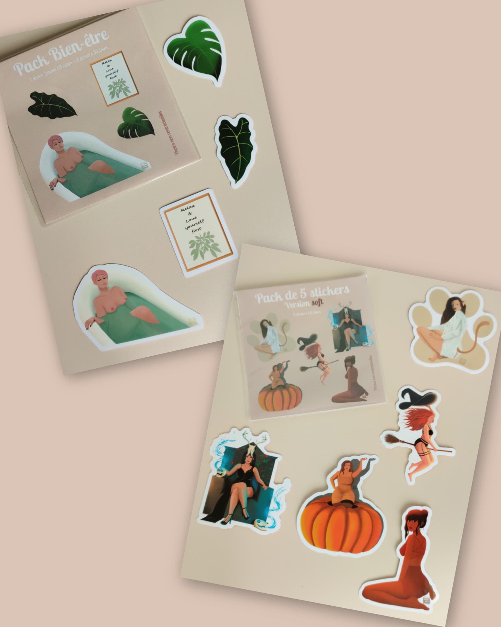 Lot de 2 packs de stickers féminins - 2 versions