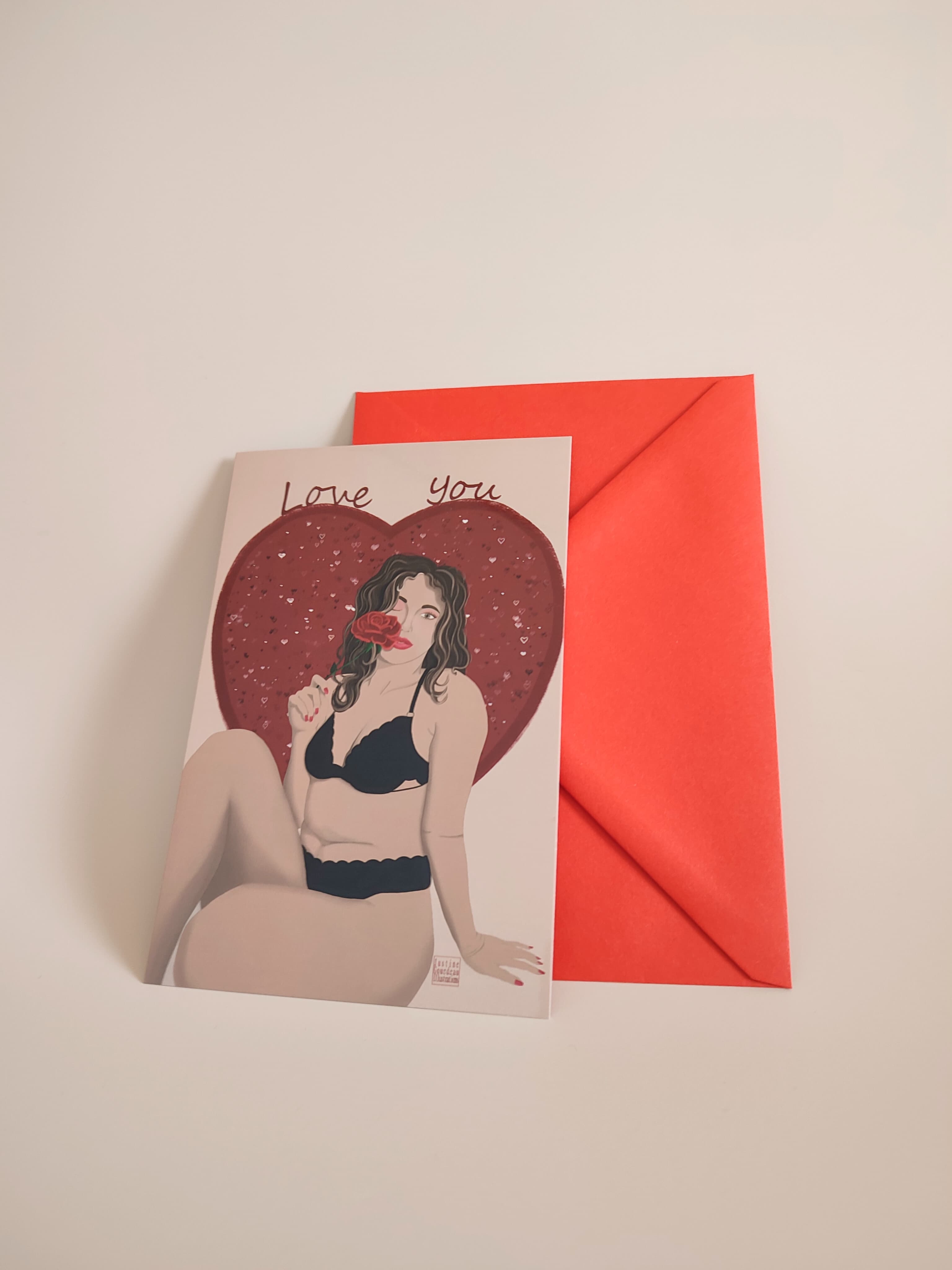 carte de voeux Belinda avec enveloppe