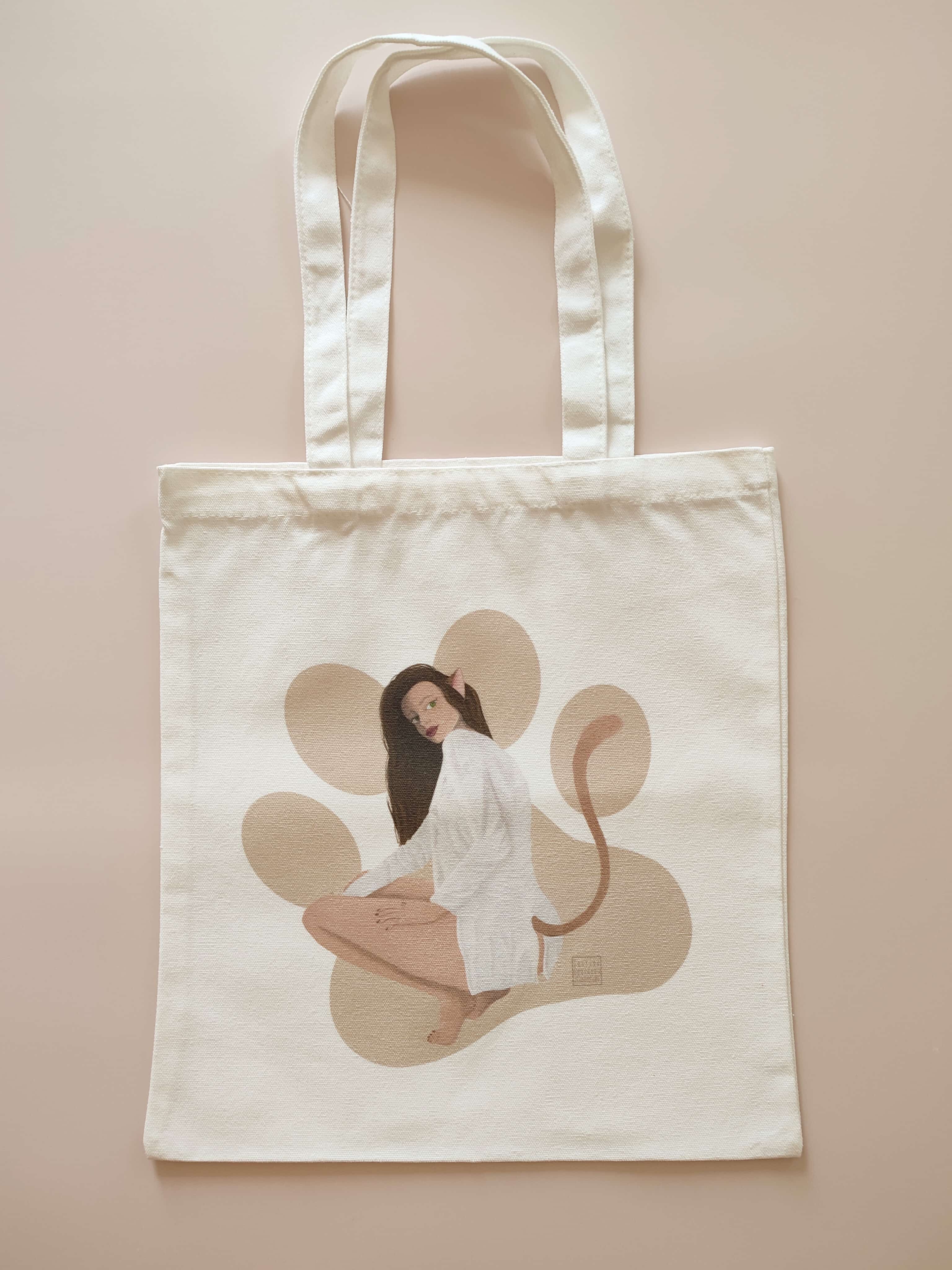 Totebag en toile illustré - Zinlena