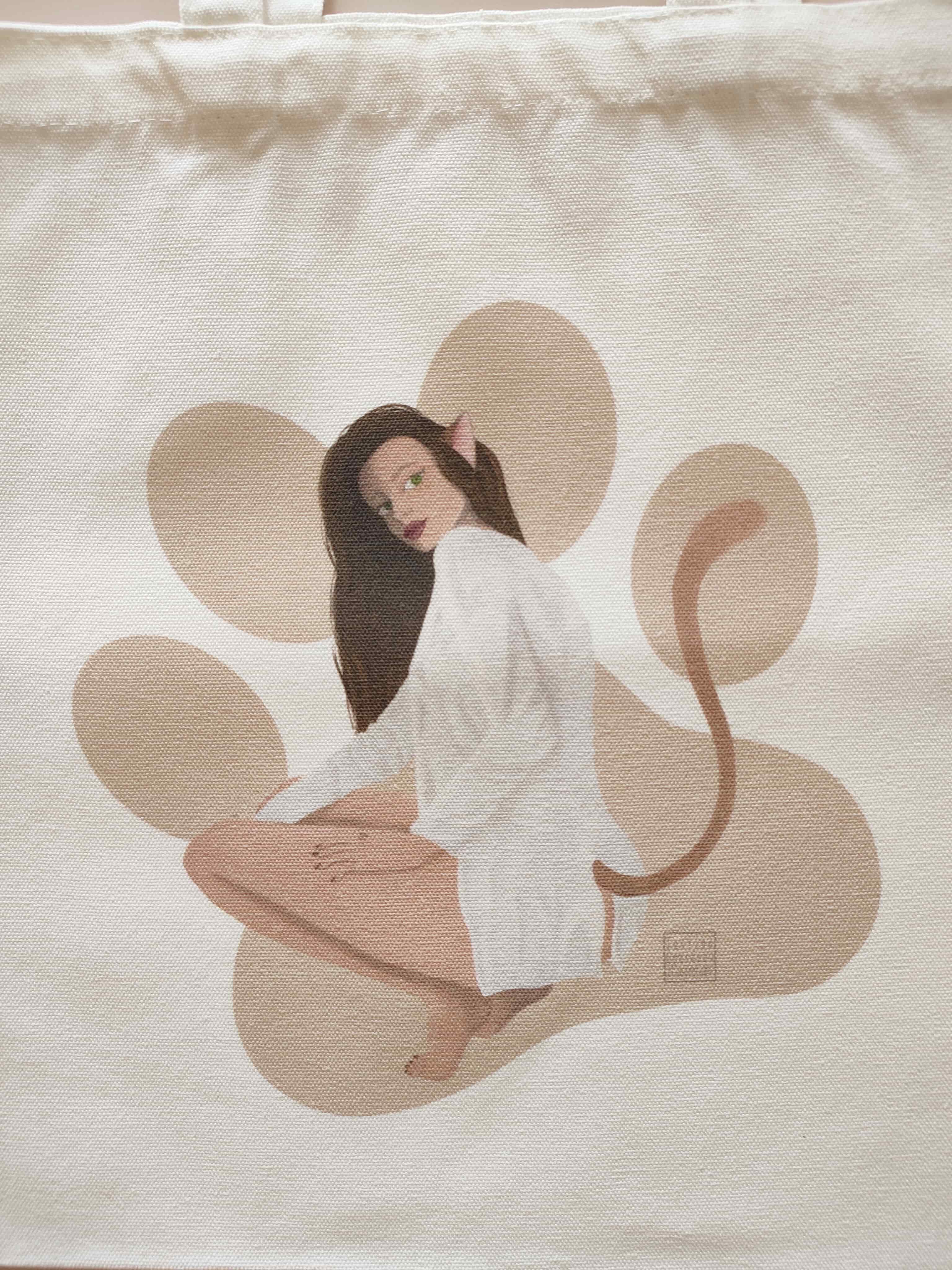 Totebag en toile illustré - Zinlena