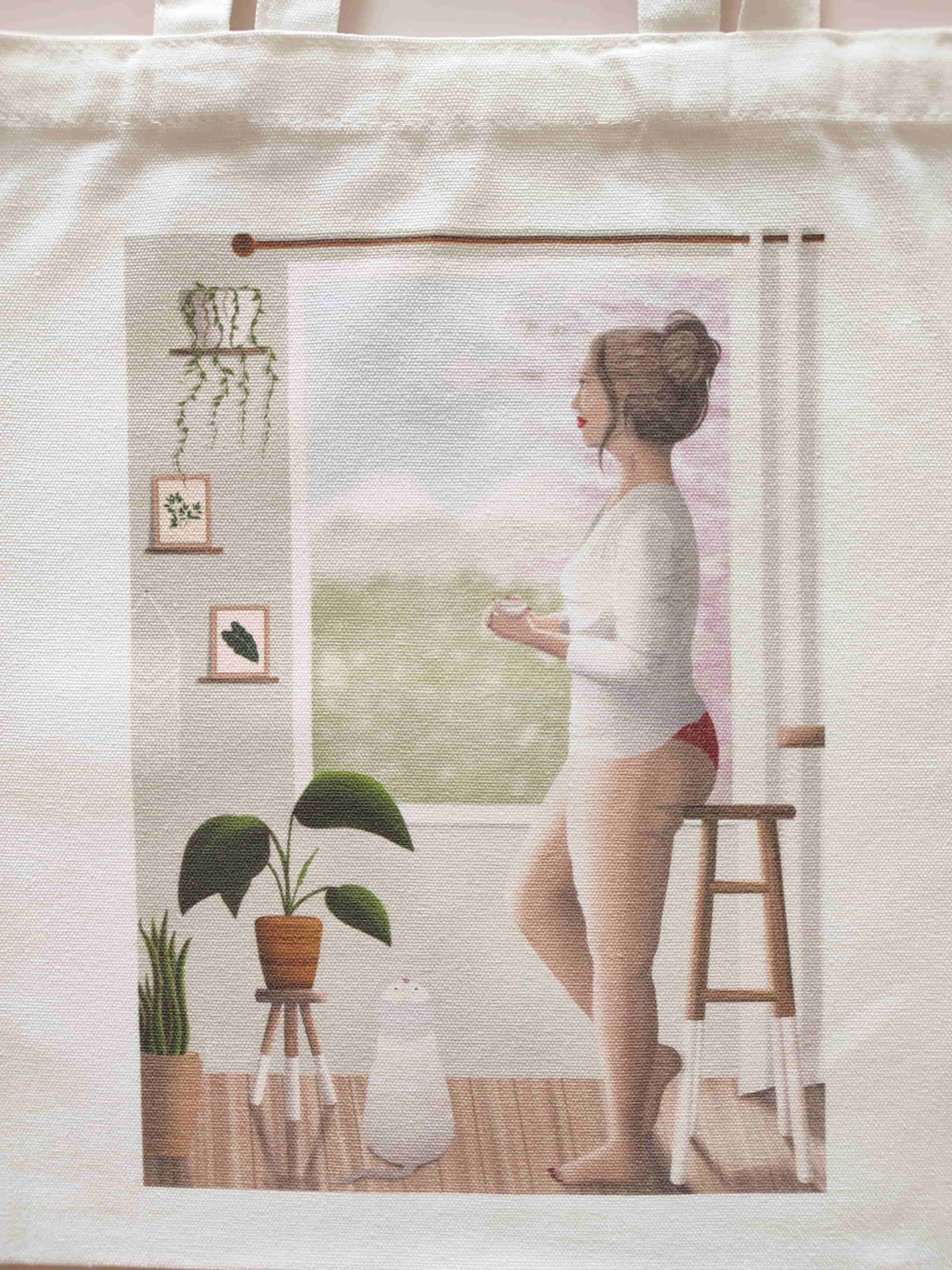 Totebag en toile illustré - Lalya