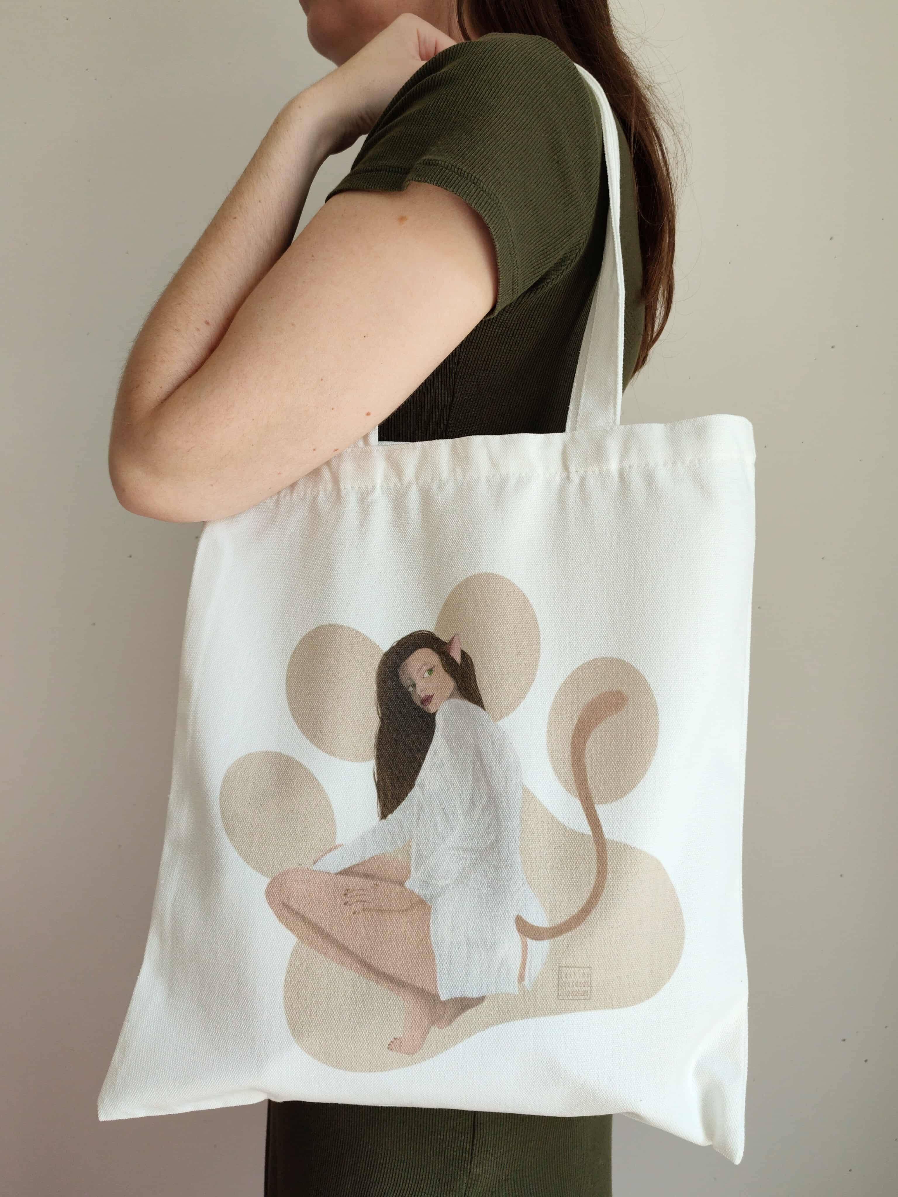 Totebag en toile illustré - Zinlena
