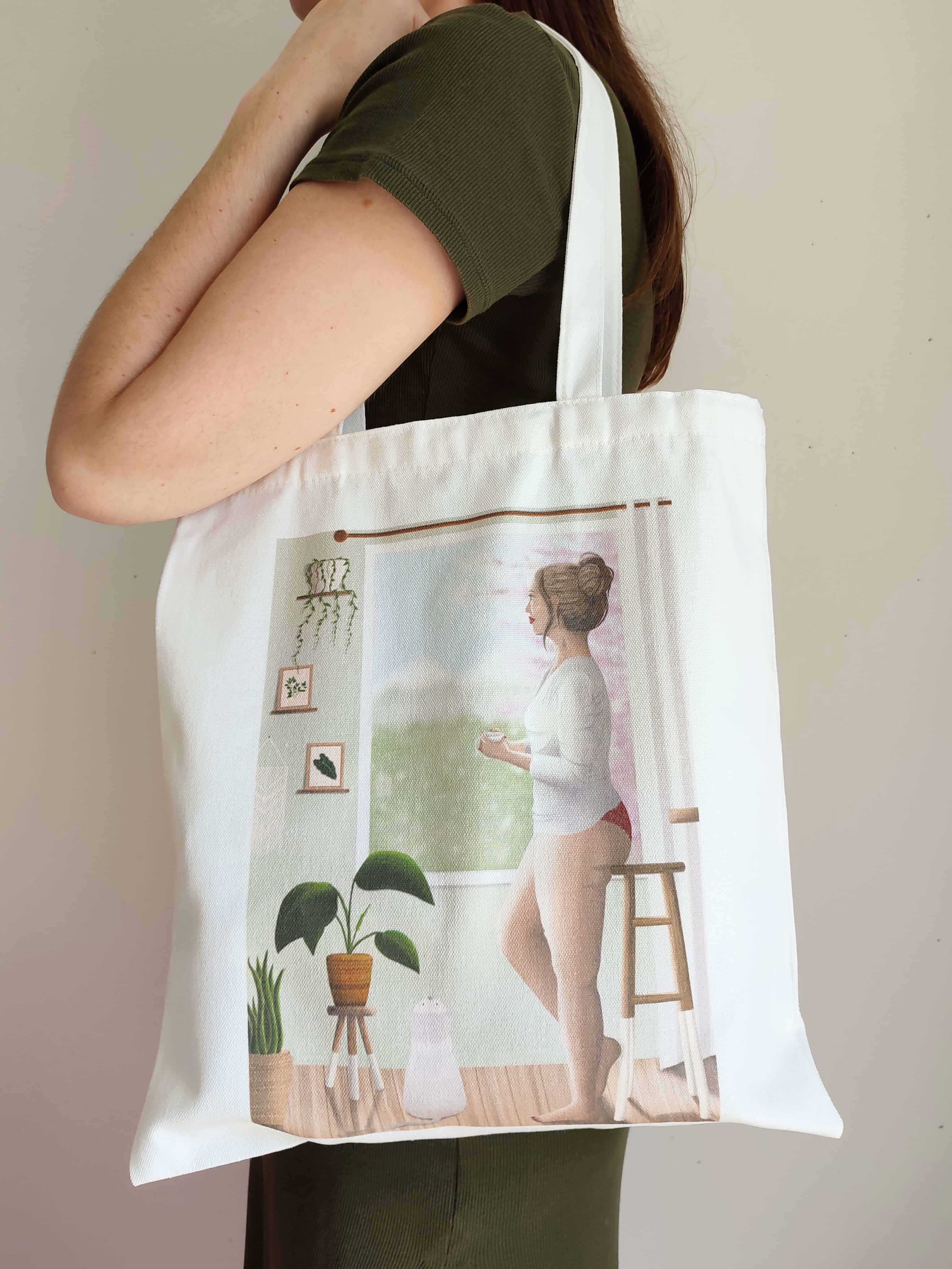 Totebag en toile illustré - Lalya