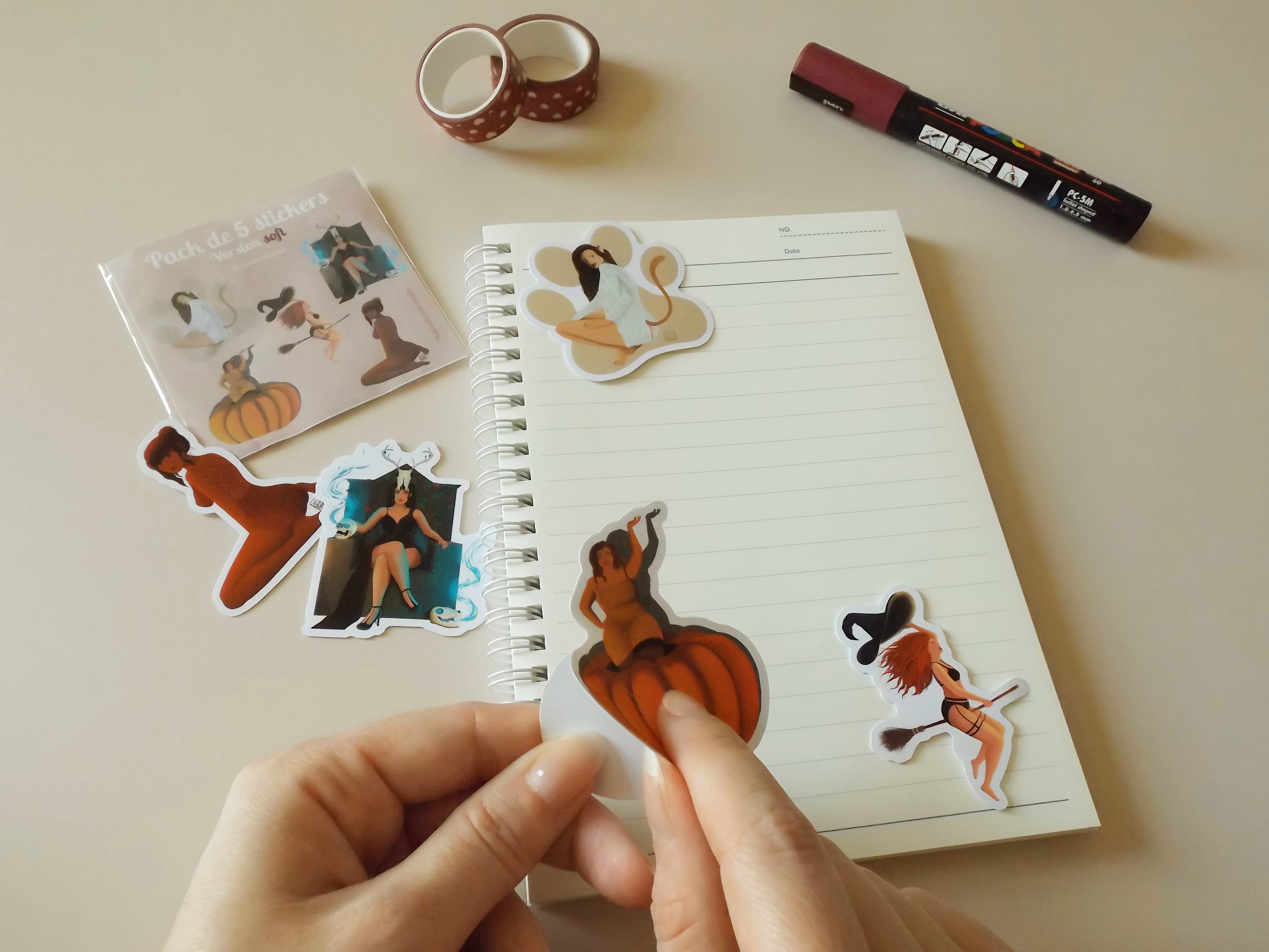 Lot de 2 packs de stickers féminins - 2 versions